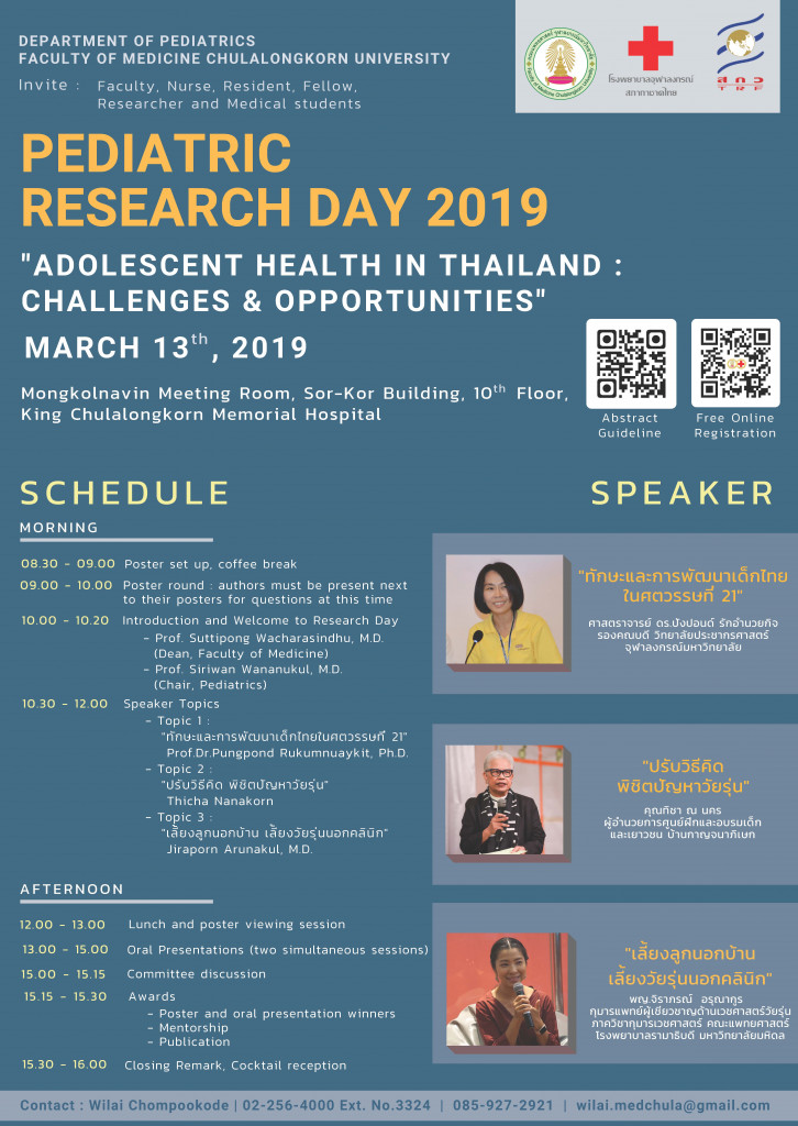 Poster งาน Pediatric Research Day 2019