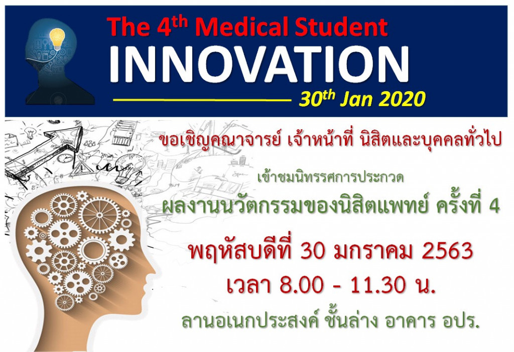นิทรรศการประกวดผลงานนวัตกรรมของนิสิตแพทย์ ครั้งที่ 4