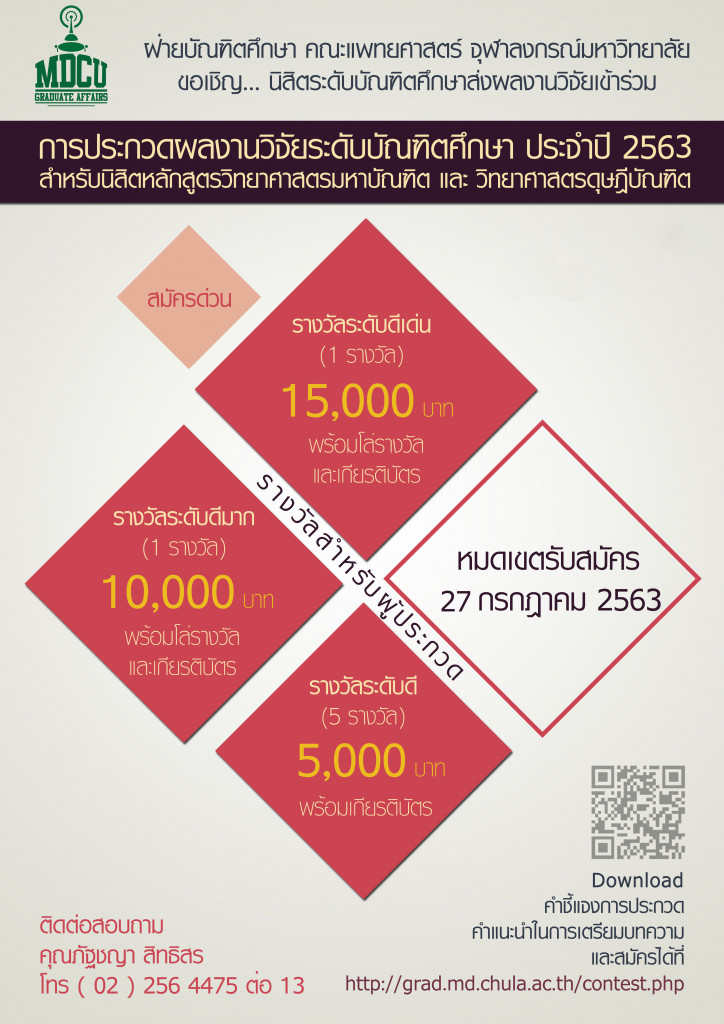 ประกวดผลงานวิจัยระดับบัณฑิตศึกษา (ม่วง) 2020- TH