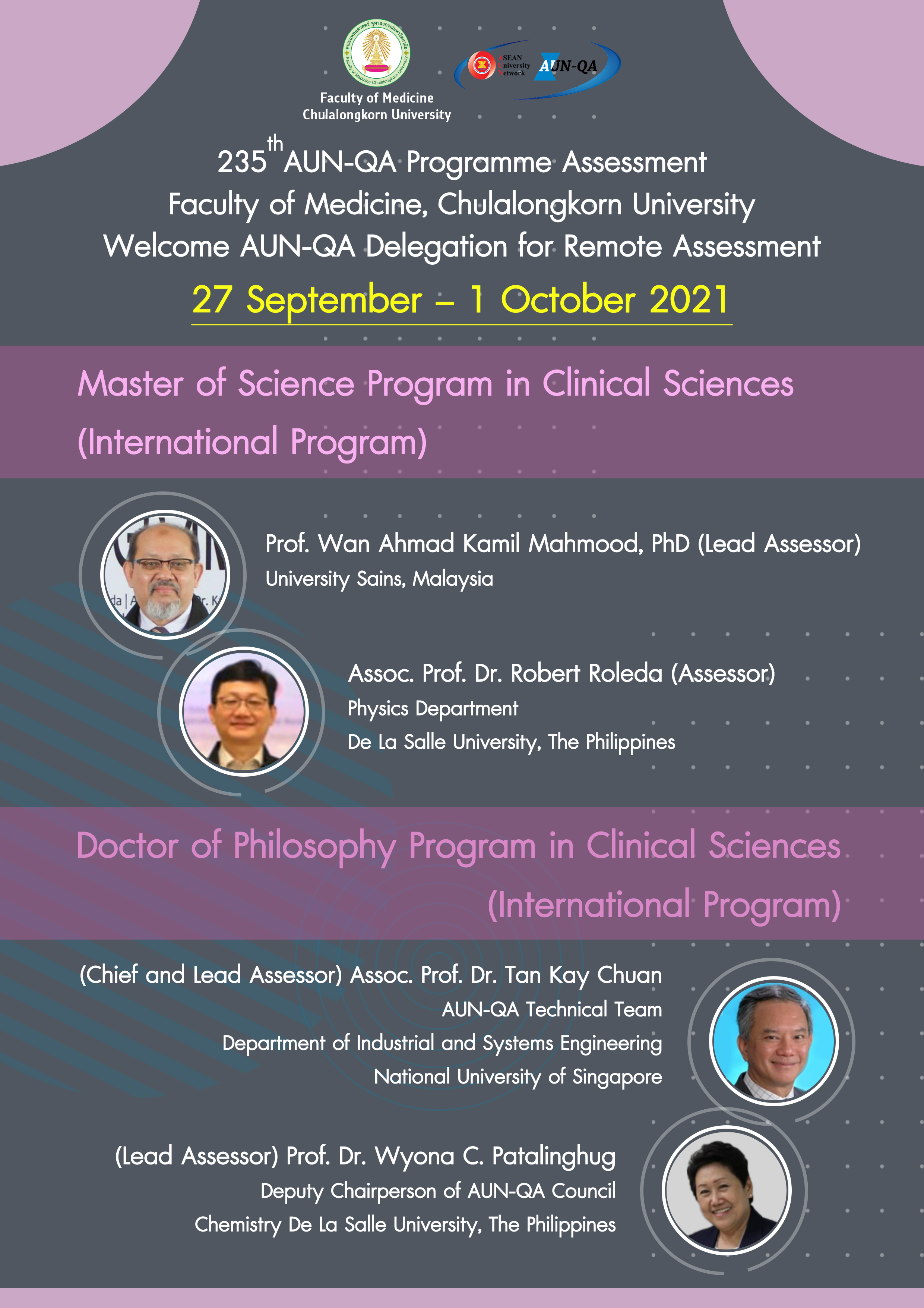 Faculty of Medicine at Chulalongkorn University » 235thAUN-QA Programme ...