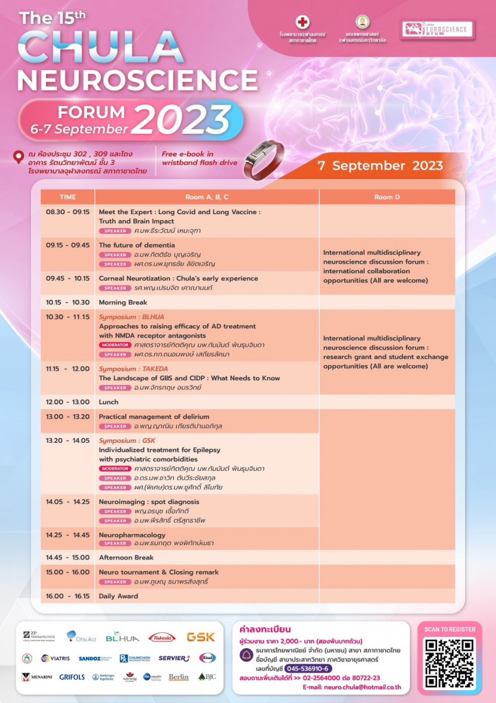 CHULA NEUROSCIENCE FORUM 2023 - Poster